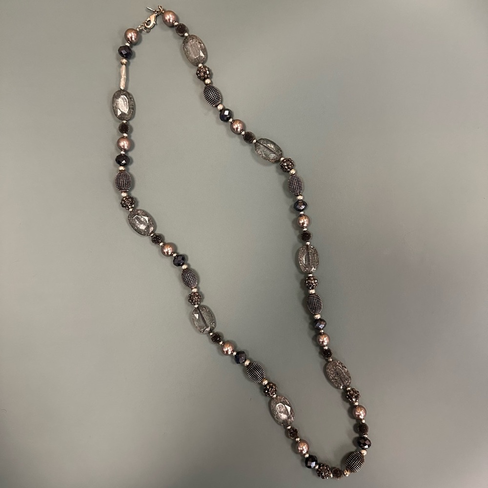 Long Beaded Statement Necklace